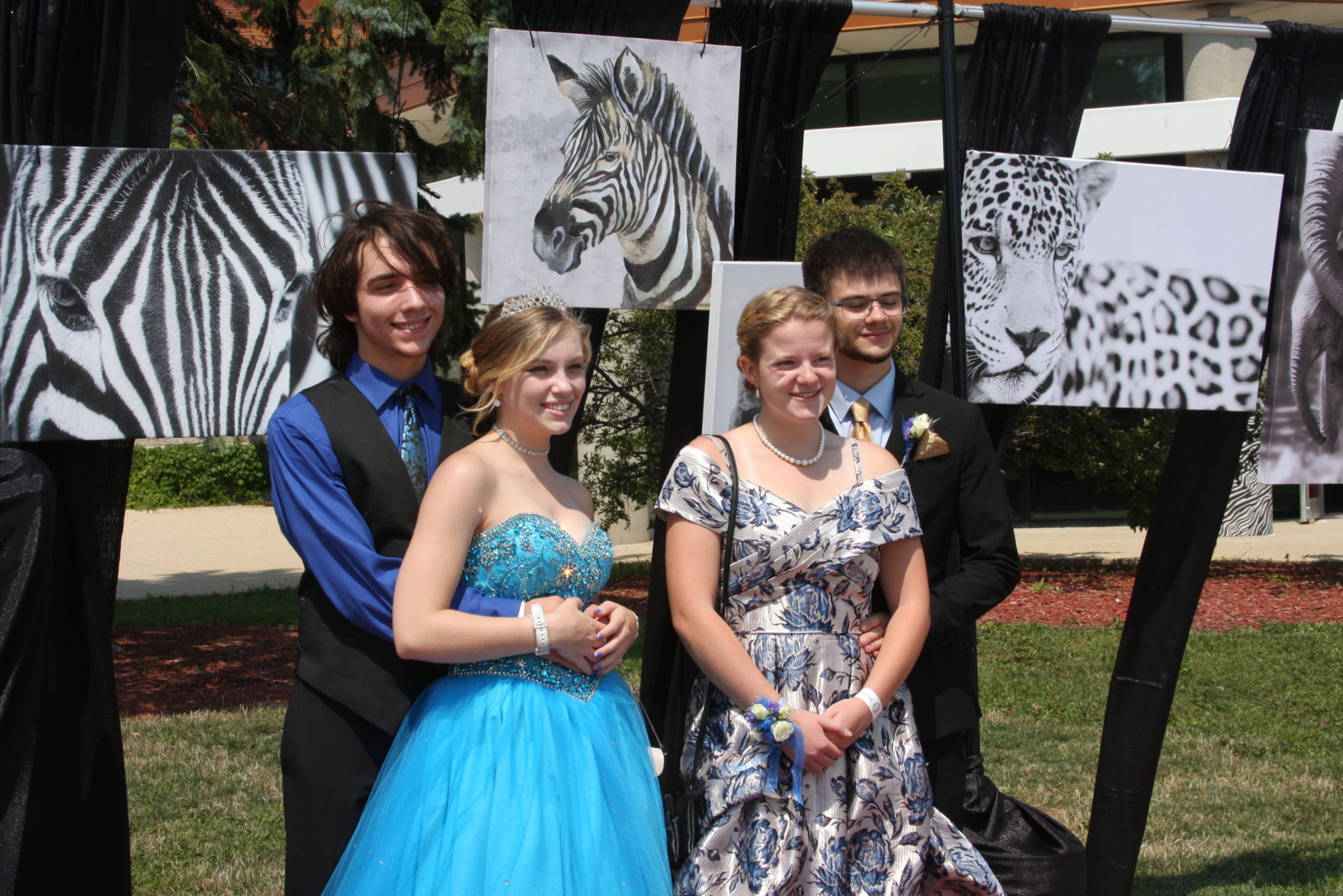 Posing with friends